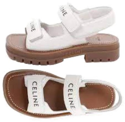 (W) CELINE Sandalia Leo 'Cuero Blanco con Hebilla' 345663338C.01OA Shop (W) CELINE Sandalia Leo 'Cuero Blanco con Hebilla' 345663338C.01OA