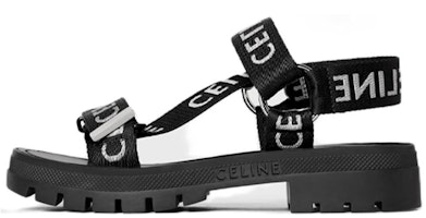 (Women) CELINE Leo Sandals 'Black Jacquard Nylon Strap' 345672208C.38AW (Women) CELINE Leo Sandals 'Black Jacquard Nylon Strap' 345672208C.38AW