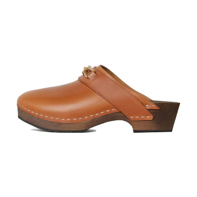 (W) CELINE Les Bois Leather Clogs 'Brown'