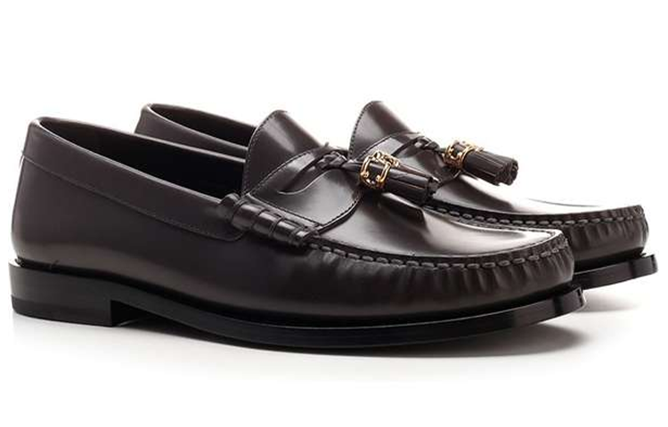 (W) CELINE Loafer 'Tassel Embellished Brown Leather' 圖 2