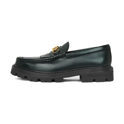 (W) CELINE Loafer with Chain 'British Green'