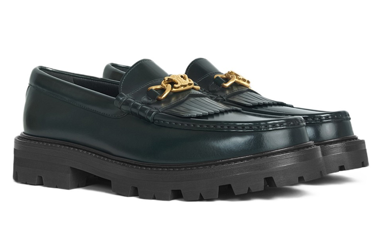 (W) CELINE Loafer with Chain 'British Green' 圖 3