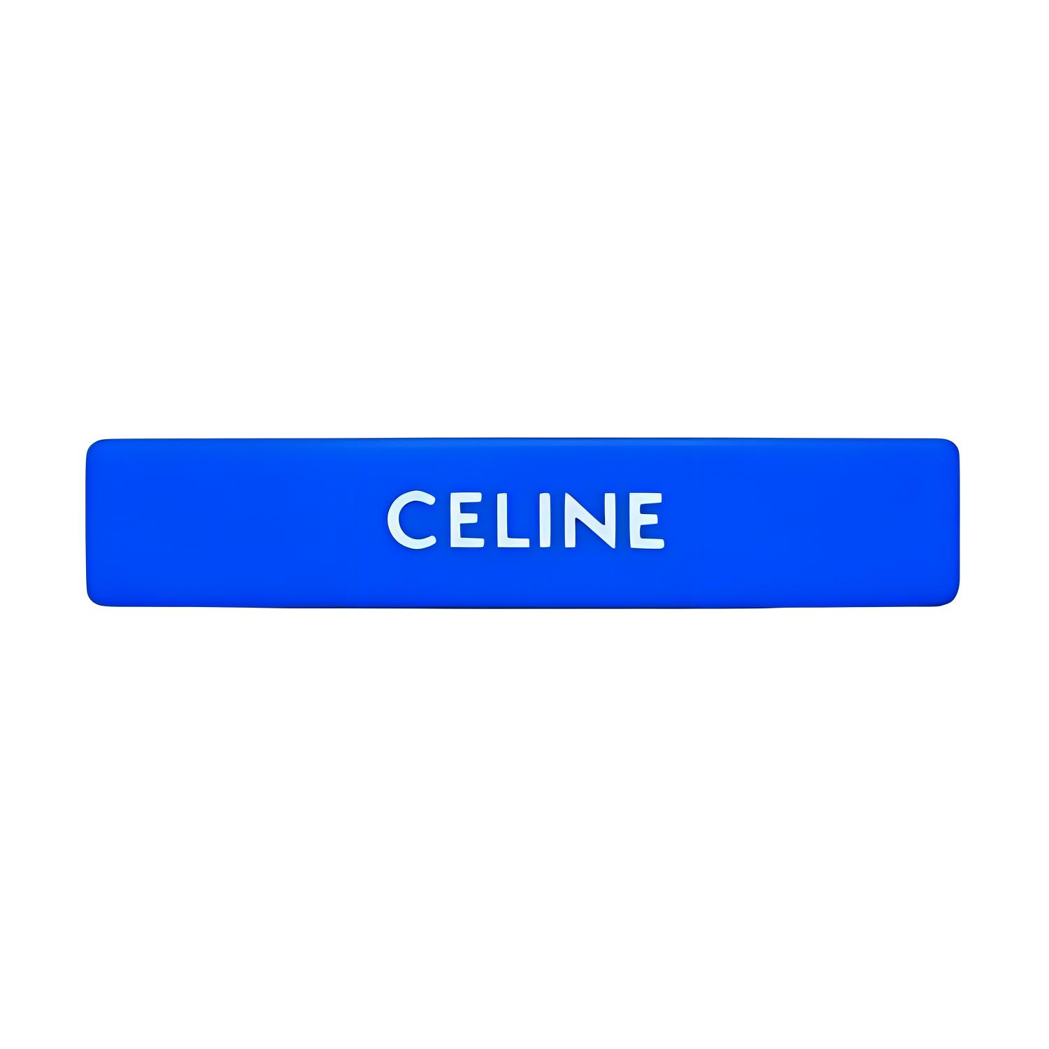 (Women) CELINE Logo  Acetate Hair Clip - Blue 46Z156CTS07RT