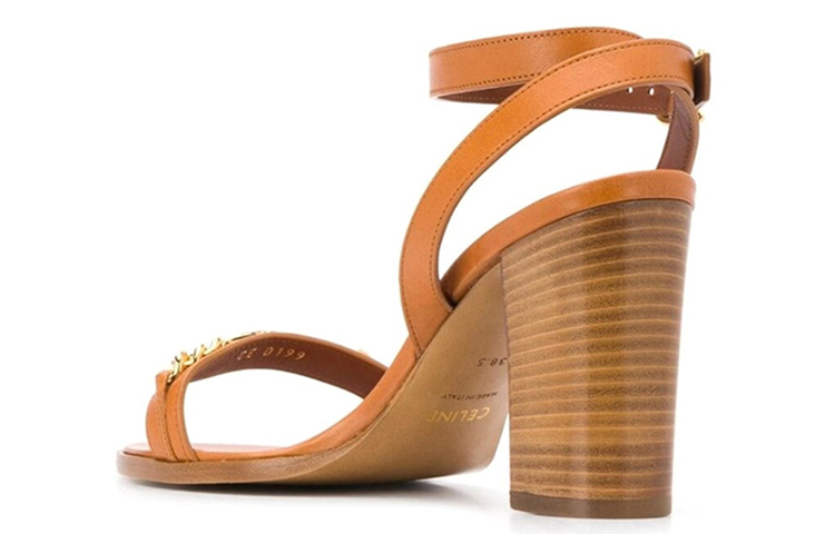 Lookbook (W) Sneakers Tinggi Kulit Coklat CELINE Logo Buckle 333683190C04LU