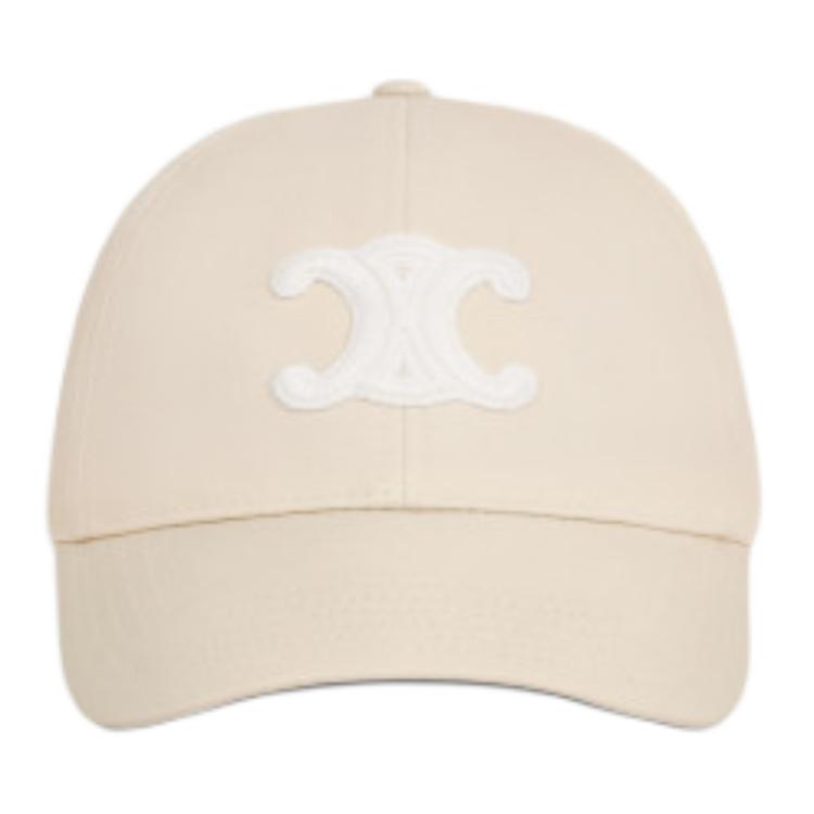 Lookbook (Women) CELINE Logo Cotton Baseball Cap Vanilla Color 2AUT6969P.01VA