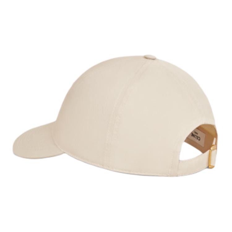 Shop (Women) CELINE Logo Cotton Baseball Cap Vanilla Color 2AUT6969P.01VA