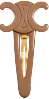 (Women) CELINE Logo Hair Clip Brown for Women 460PT6CST-11MI (Women) CELINE Logo Hair Clip Brown for Women 460PT6CST-11MI
