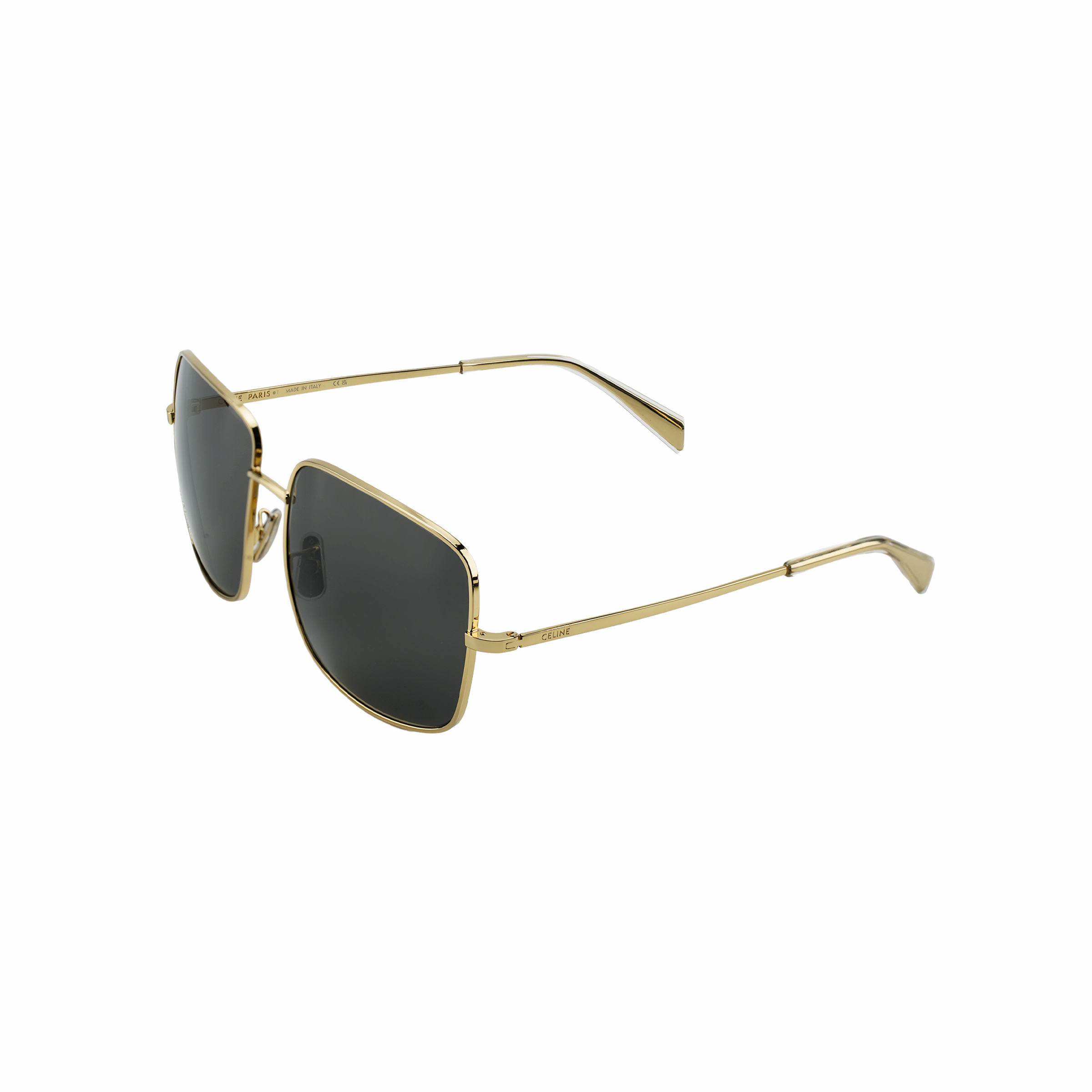 (Women) CELINE Logo Irregular Shaped Gold Sunglasses for Women. 4S284CMSB35SS