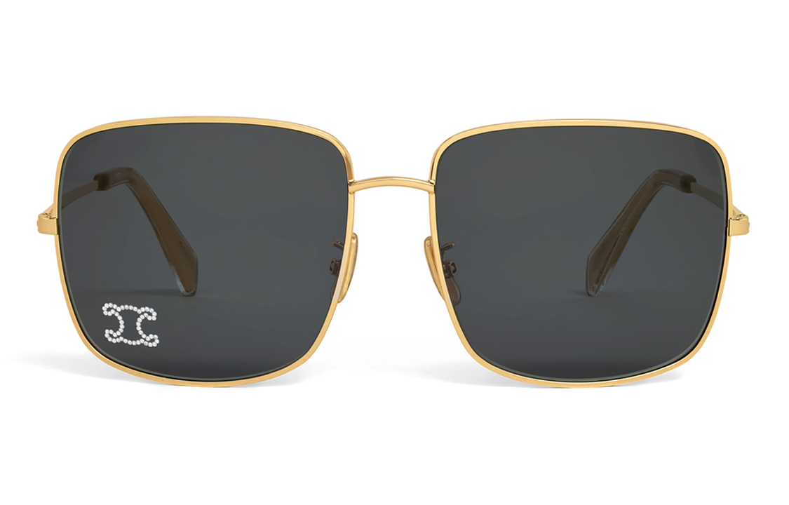 Lookbook (W) CELINE 女士金色不規則形狀太陽眼鏡。 4S284CMSB35SS