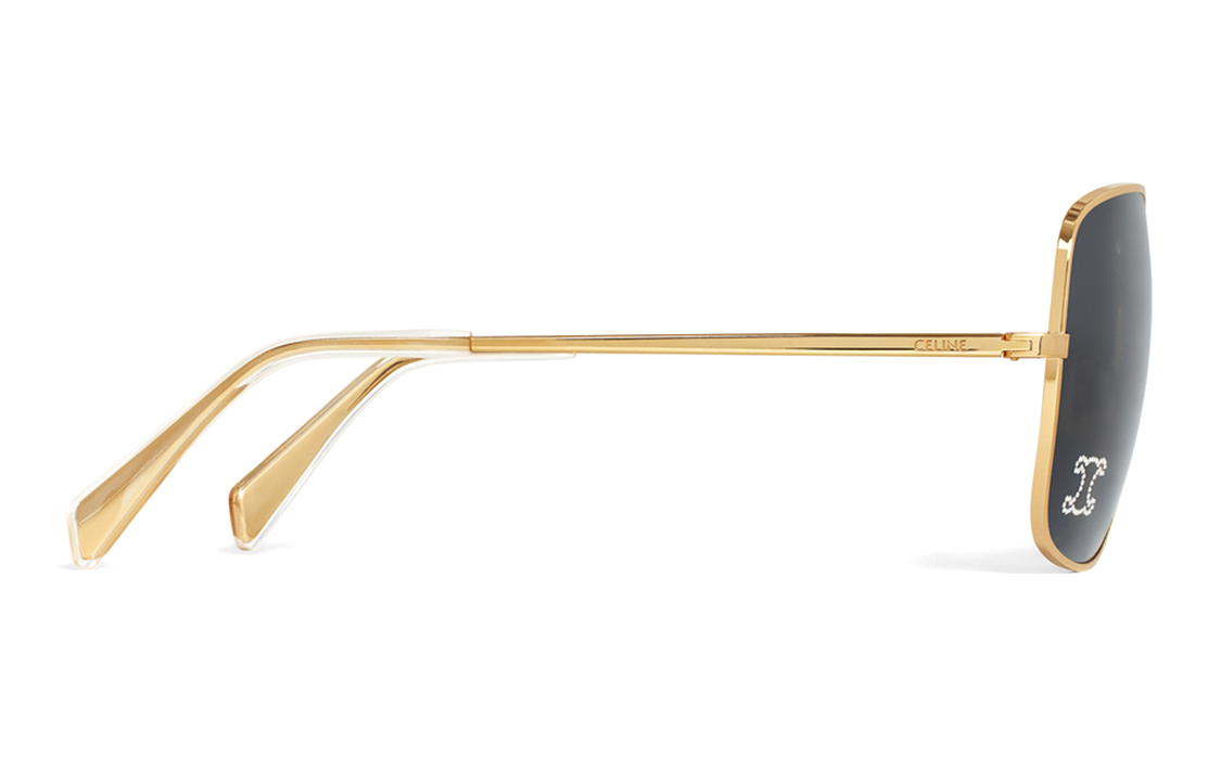 Shop (W) CELINE 女士金色不規則形狀太陽眼鏡。 4S284CMSB35SS