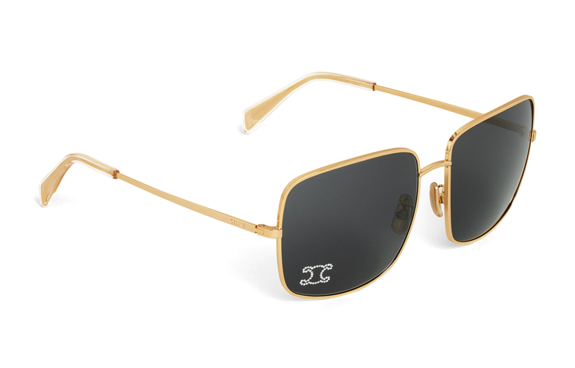 Purchase (W) CELINE 女士金色不規則形狀太陽眼鏡。 4S284CMSB35SS