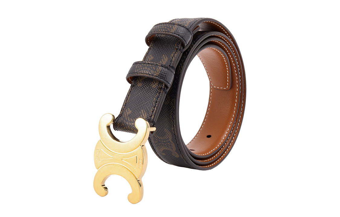 Details for (W) CELINE Tali Pinggang Wanita Kulit Kelabu Corak Logo 2.5cm Lebar. 45AK92ACO04LU