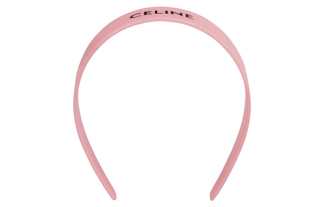 (Women) CELINE Logo Print  Pink Hairband Acetate Material Headband. 46Y376CLA24IA