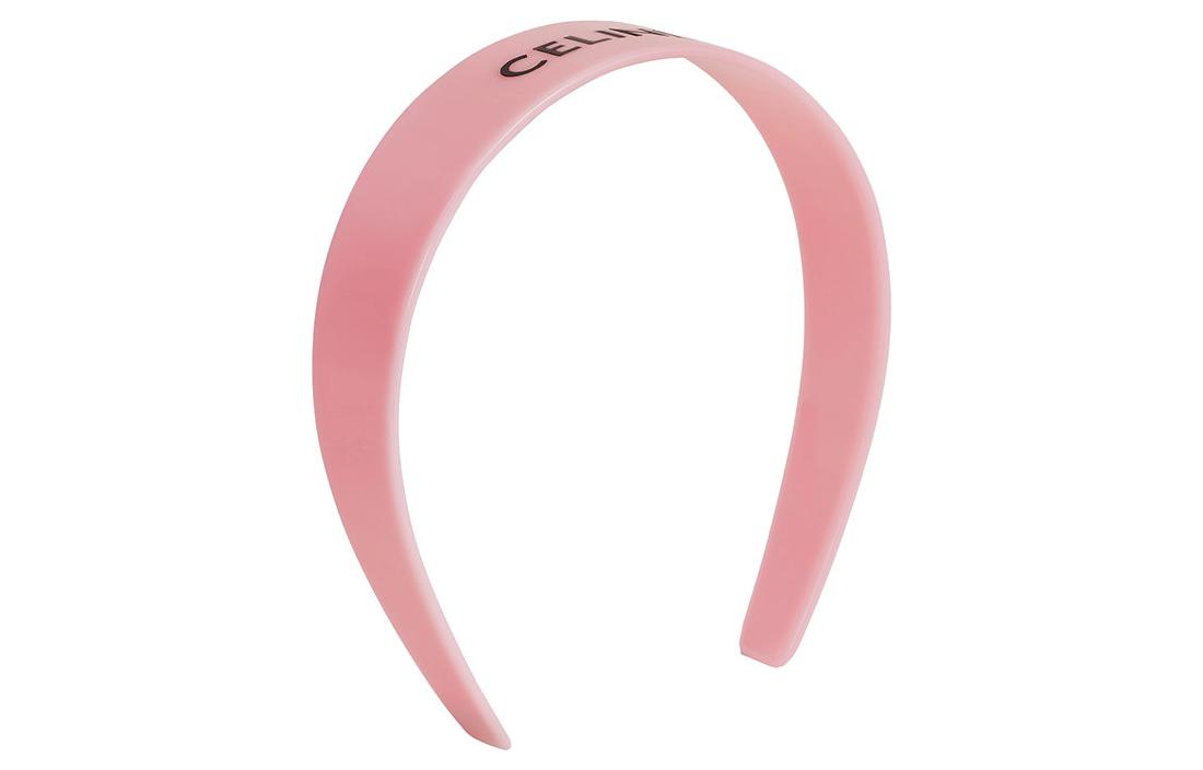 Lookbook (W) CELINE 標誌印花 粉色醋酸材質髮帶 46Y376CLA24IA