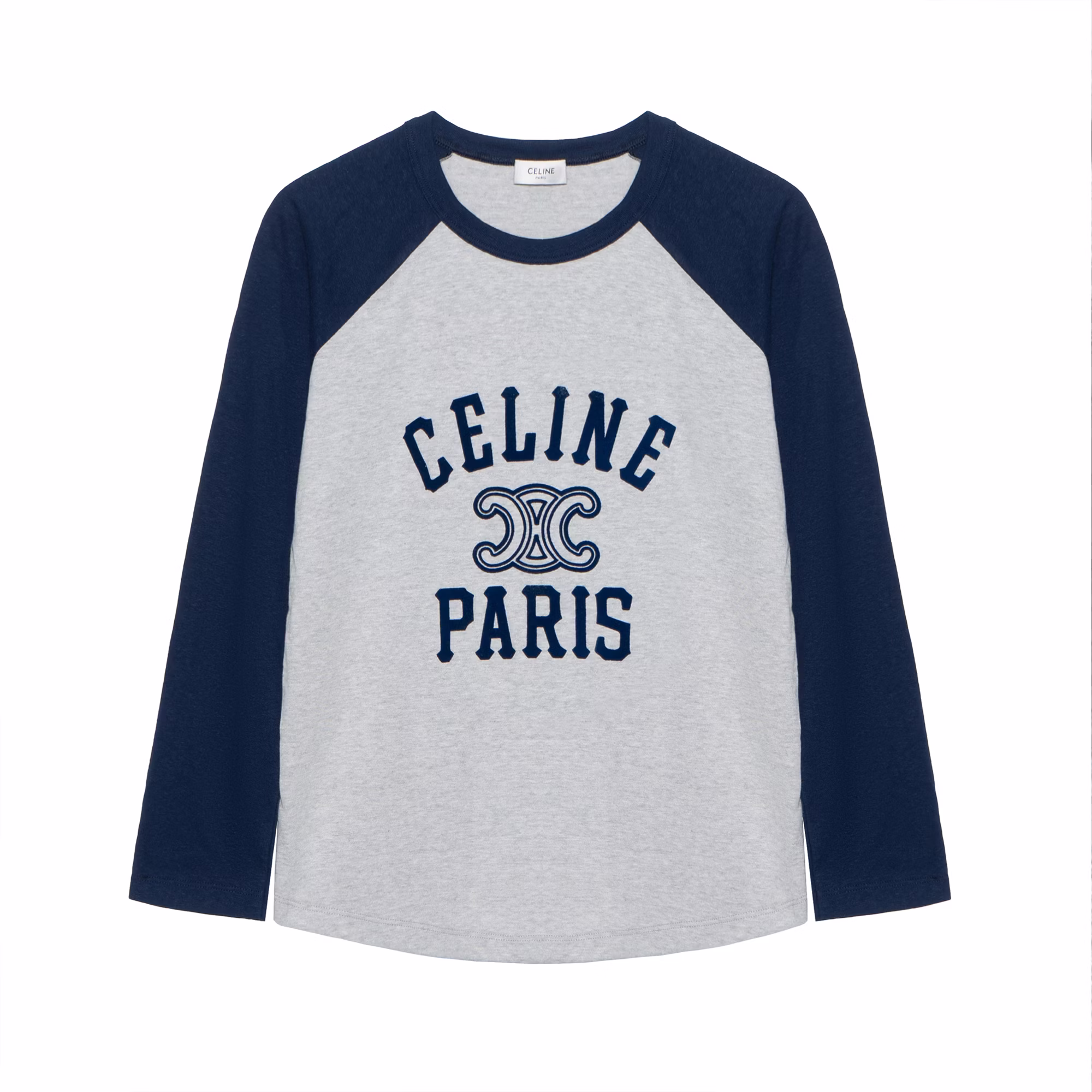 women-celine-logo-print-colorblock-raglan-sleeve-t-shirt-women-ss-24-heather-gray-2-x04-k865-w-09-sh