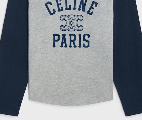 (W) 赛琳 Logo印花拼色衣袖短袖T恤 女士 SS24 - 杂灰色 2X04K865W-09SH 3