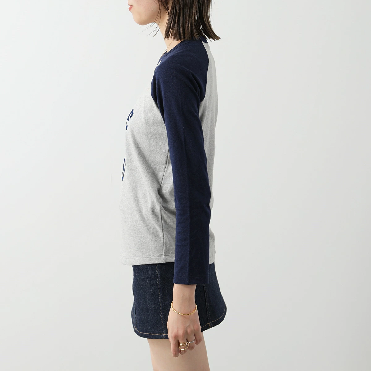 Sizing (W) 赛琳 Logo印花拼色衣袖短袖T恤 女士 SS24 - 杂灰色 2X04K865W-09SH