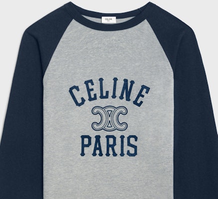 (W) 赛琳 Logo印花拼色衣袖短袖T恤 女士 SS24 - 杂灰色 2X04K865W-09SH 2