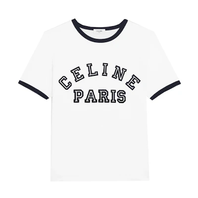 (Women) CELINE Logo Print Crewneck T-Shirt White SS21. 2X779501F-01OB