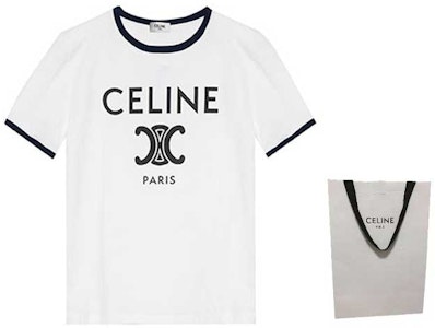 (W) CELINE 标志印花白色短袖圆领休闲T恤。 2X872501F-01NB Shop (W) CELINE 标志印花白色短袖圆领休闲T恤。 2X872501F-01NB