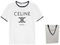 Shop (W) CELINE 标志印花白色短袖圆领休闲T恤。 2X872501F-01NB