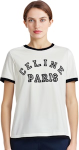 (W) CELINE 徽標印花白色圓領 T 恤 SS21 2X779501F-01OB Purchase (W) CELINE 徽標印花白色圓領 T 恤 SS21 2X779501F-01OB