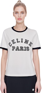 (W) CELINE 徽標印花白色圓領 T 恤 SS21 2X779501F-01OB Sizing (W) CELINE 徽標印花白色圓領 T 恤 SS21 2X779501F-01OB