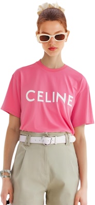 (Women) CELINE Logo Print Relaxed Fit Pink Short Sleeve T-Shirt for Women SS22. 2X681671Q-25FE Shop (Women) CELINE Logo Print Relaxed Fit Pink Short Sleeve T-Shirt for Women SS22. 2X681671Q-25FE