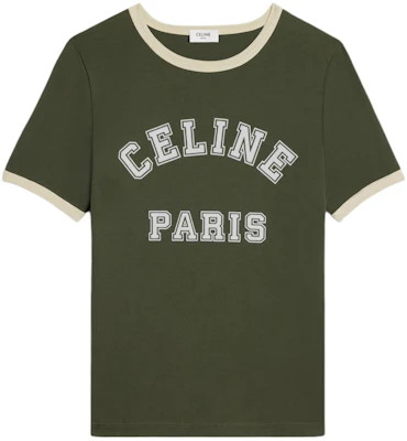 (W) CELINE Logo Cetak Baju-T Leher Bulat SS24 Regular Fit Hijau Khaki. 2X61J671Q-02IA Buy (W) CELINE Logo Cetak Baju-T Leher Bulat SS24 Regular Fit Hijau Khaki. 2X61J671Q-02IA