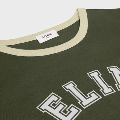 (W) CELINE Logo Cetak Baju-T Leher Bulat SS24 Regular Fit Hijau Khaki. 2X61J671Q-02IA Shop (W) CELINE Logo Cetak Baju-T Leher Bulat SS24 Regular Fit Hijau Khaki. 2X61J671Q-02IA