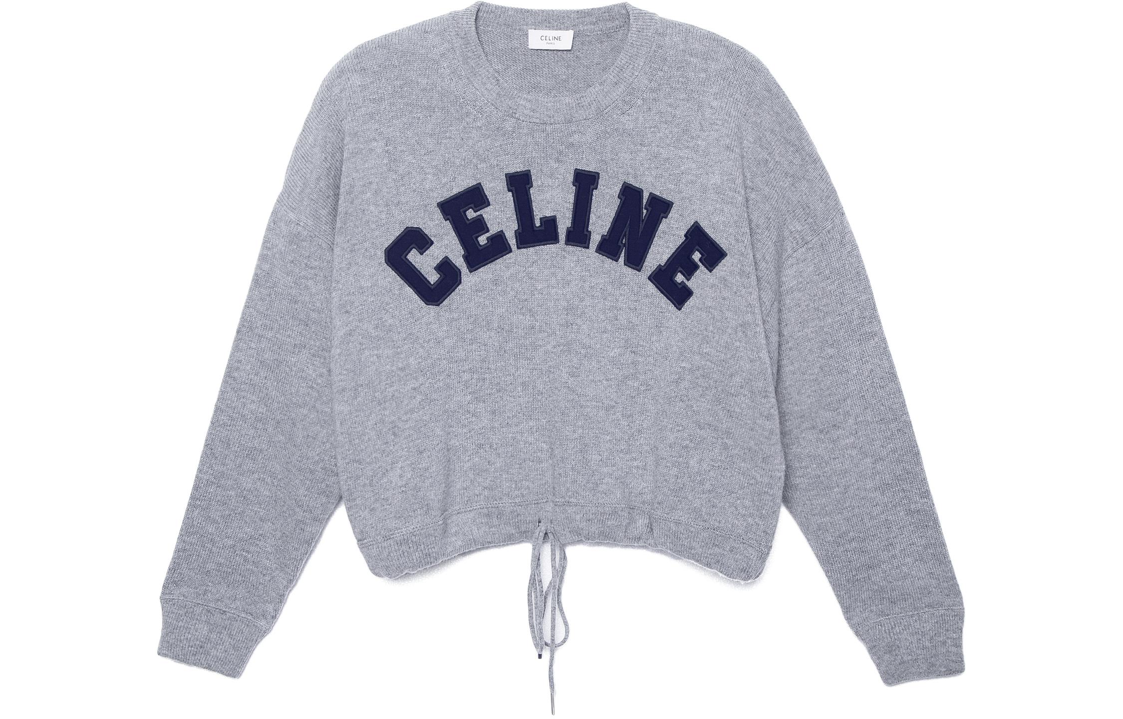 Order (W) CELINE Logo印花羊毛套頭毛衣 煙燻黑色 2A11V402P-10AN