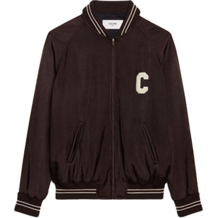 (Women) CELINE Logo Satin Jacket in Brown 2V83G164I-19BR