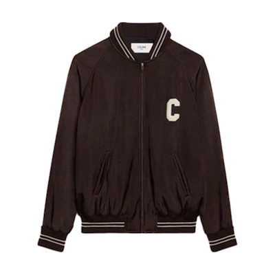 (Women) CELINE Logo Satin Jacket in Brown 2V83G164I-19BR