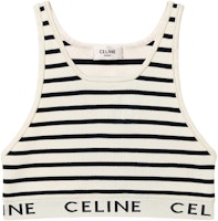 (Women) CELINE Logo Striped Knit Tank Top Cream White 2A22O372N-01CN (Women) CELINE Logo Striped Knit Tank Top Cream White 2A22O372N-01CN