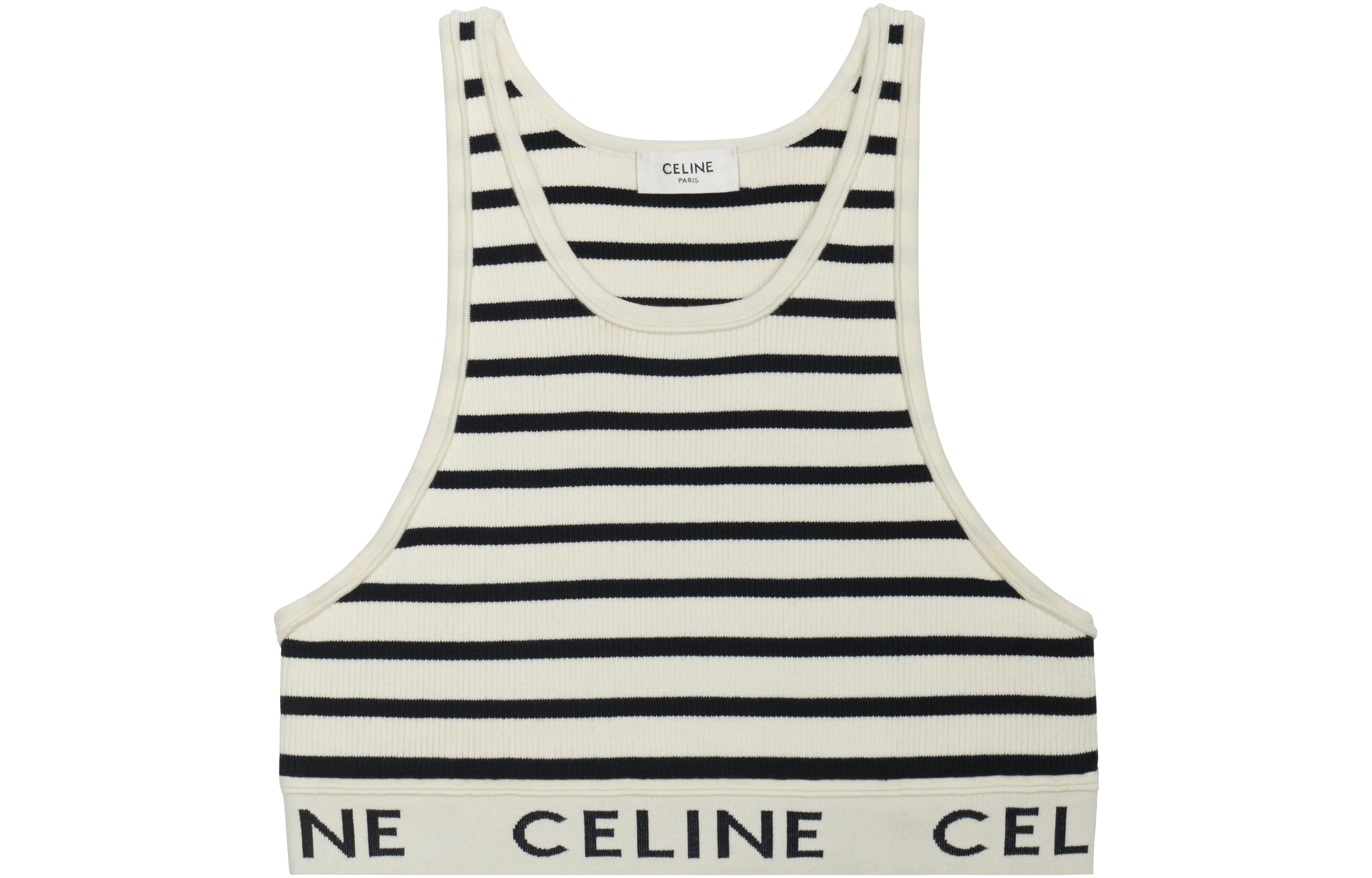 Order (W) CELINE 标志条纹针织背心 米白色 2A22O372N-01CN