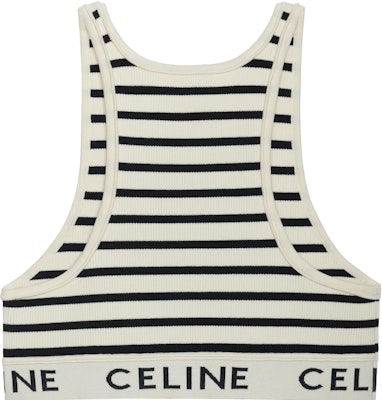 (W) CELINE 标志条纹针织背心 米白色 2A22O372N-01CN Lookbook (W) CELINE 标志条纹针织背心 米白色 2A22O372N-01CN