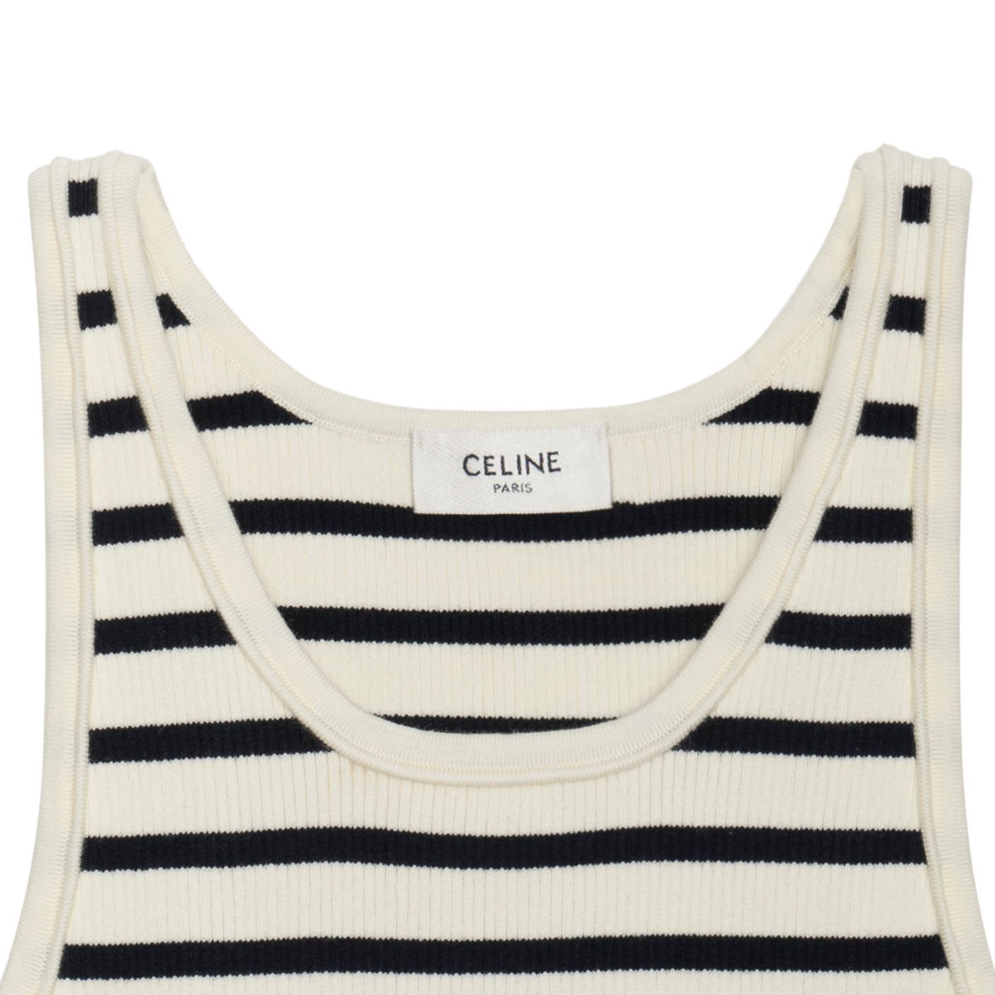 Details for (W) CELINE 标志条纹针织背心 米白色 2A22O372N-01CN