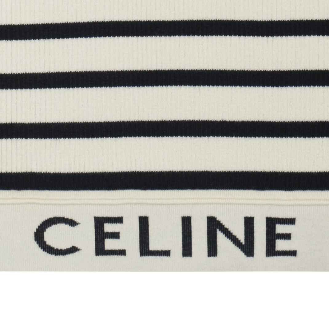 Sizing (W) CELINE 标志条纹针织背心 米白色 2A22O372N-01CN