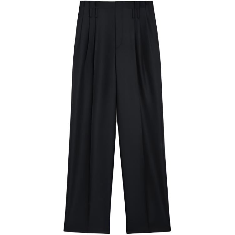 (Women) CELINE Loose Plain Black Trousers Minimalist Style 2P582523K-38NO