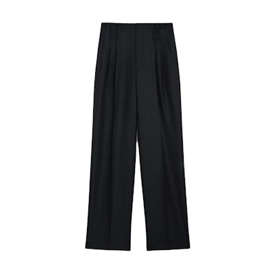 (Women) CELINE Loose Plain Black Trousers Minimalist Style 2P582523K-38NO