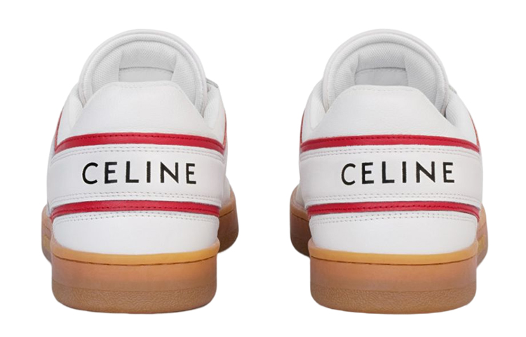 (W) CELINE Low-Top Lace-Up Sneaker 'White Red' 圖 3