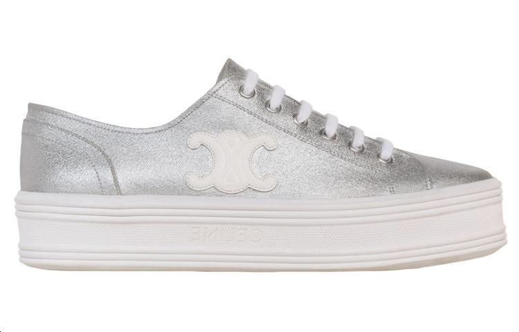 (W) CELINE Low-Top Lace-Up Thick Sole Sneaker 'Silver Leather' 圖 2