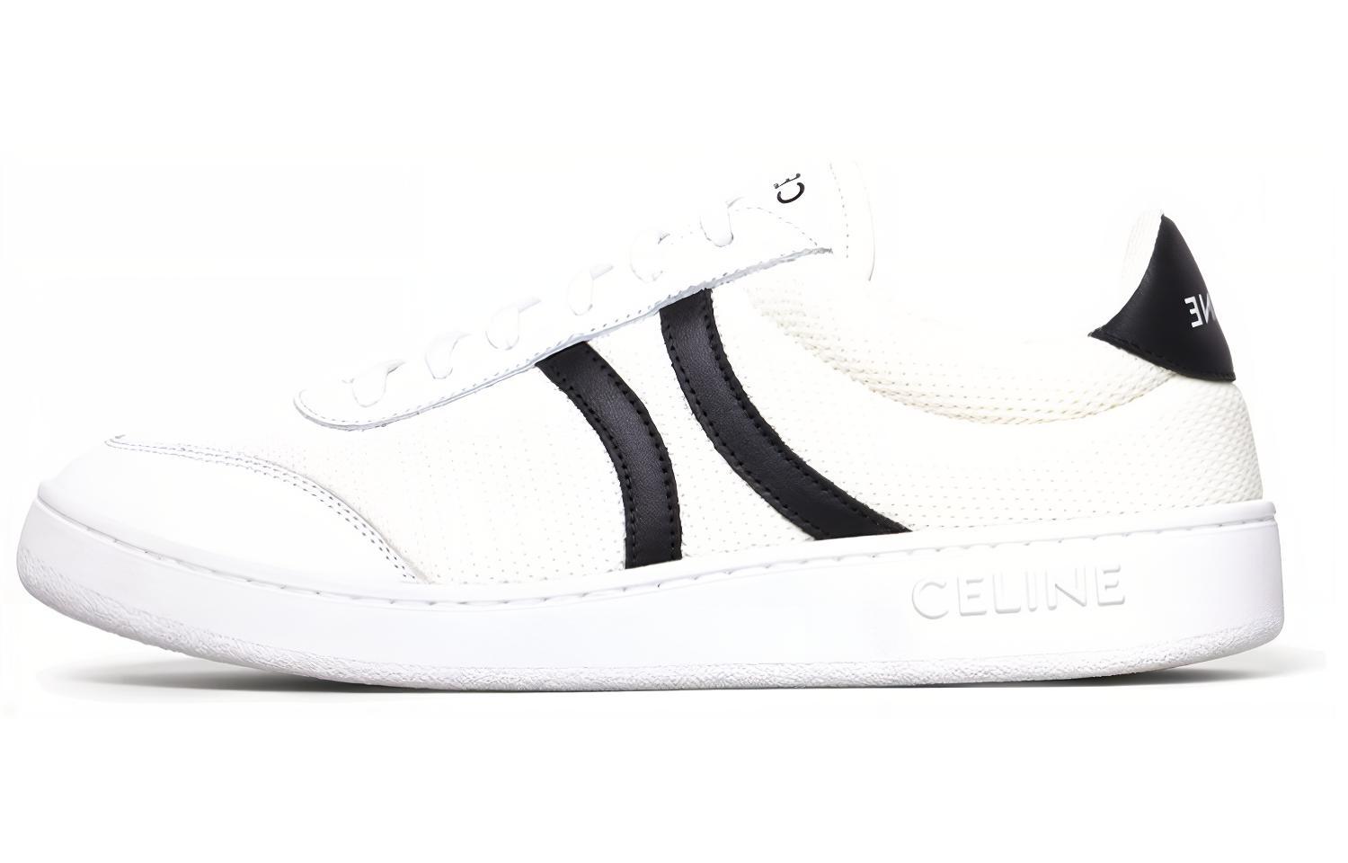 (W) CELINE Low Top Lace-Up 'White Black'