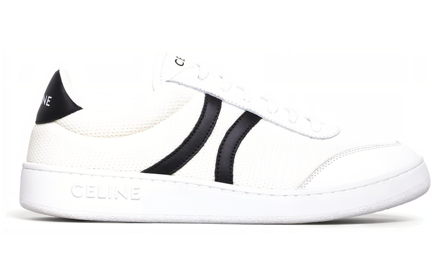 (W) CELINE Low Top Lace-Up 'White Black' 圖 2