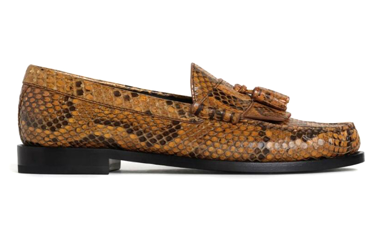(W) CELINE Luco Loafers 'Ochre Patent Snakeskin Tassel' 圖 2