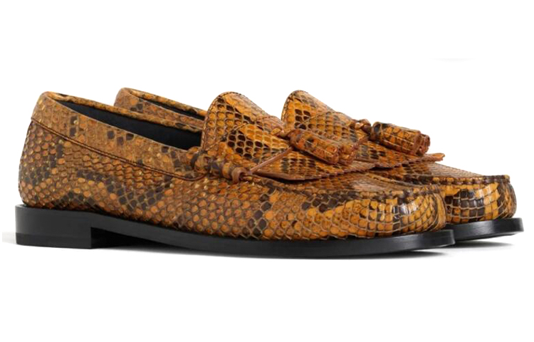 (W) CELINE Luco Loafers 'Ochre Patent Snakeskin Tassel' 圖 3
