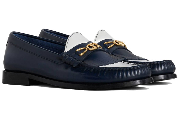(W) CELINE Luco Maillon Triomphe Loafer 'Blue White' 圖 3