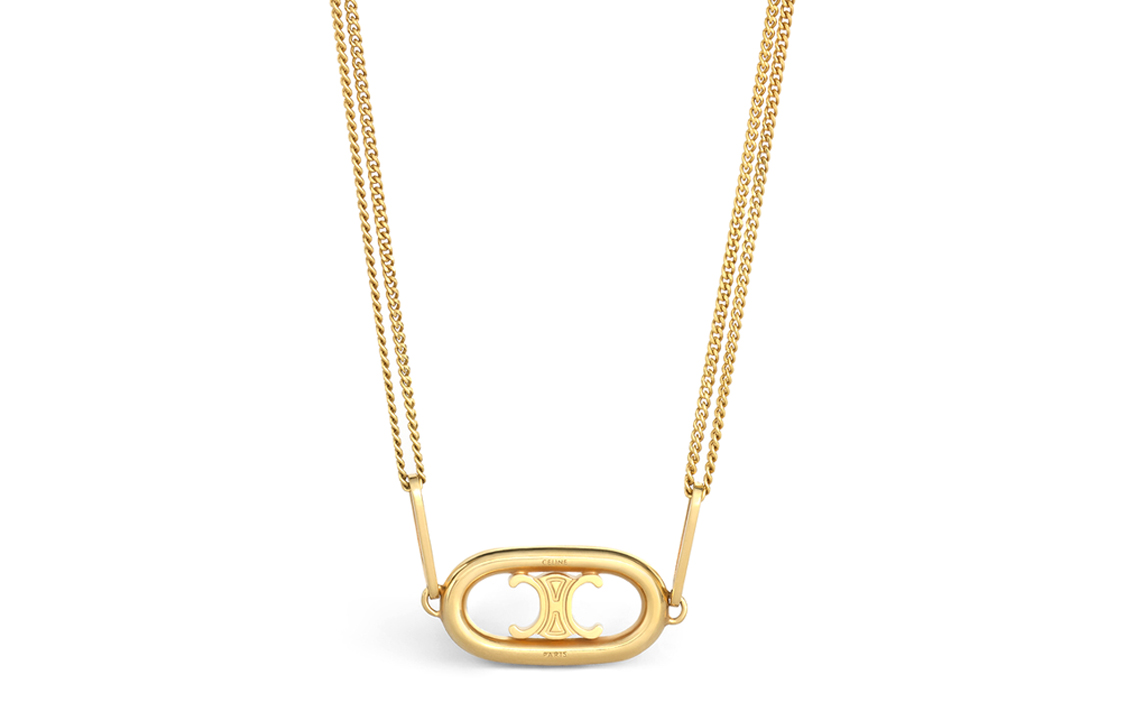 (Women) CELINE Maillon Triomphe Brass Necklace Gold for Women. 46S896BRA-35OR