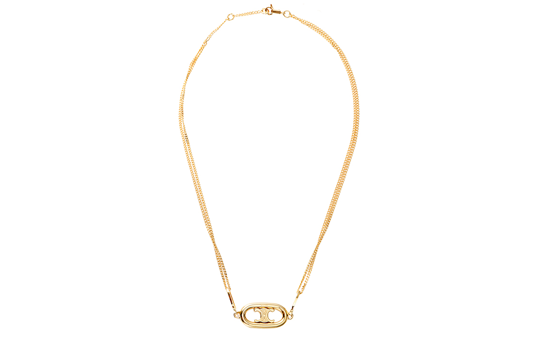 Sizing (W) 셀린느 마이옹 트리옴프 브라스 목걸이 골드 여성용. 46S896BRA-35OR