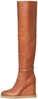(Women) CELINE Manon Calfskin 'Brown Wedge Tall Boot' 335393190C.04LU (Women) CELINE Manon Calfskin 'Brown Wedge Tall Boot' 335393190C.04LU